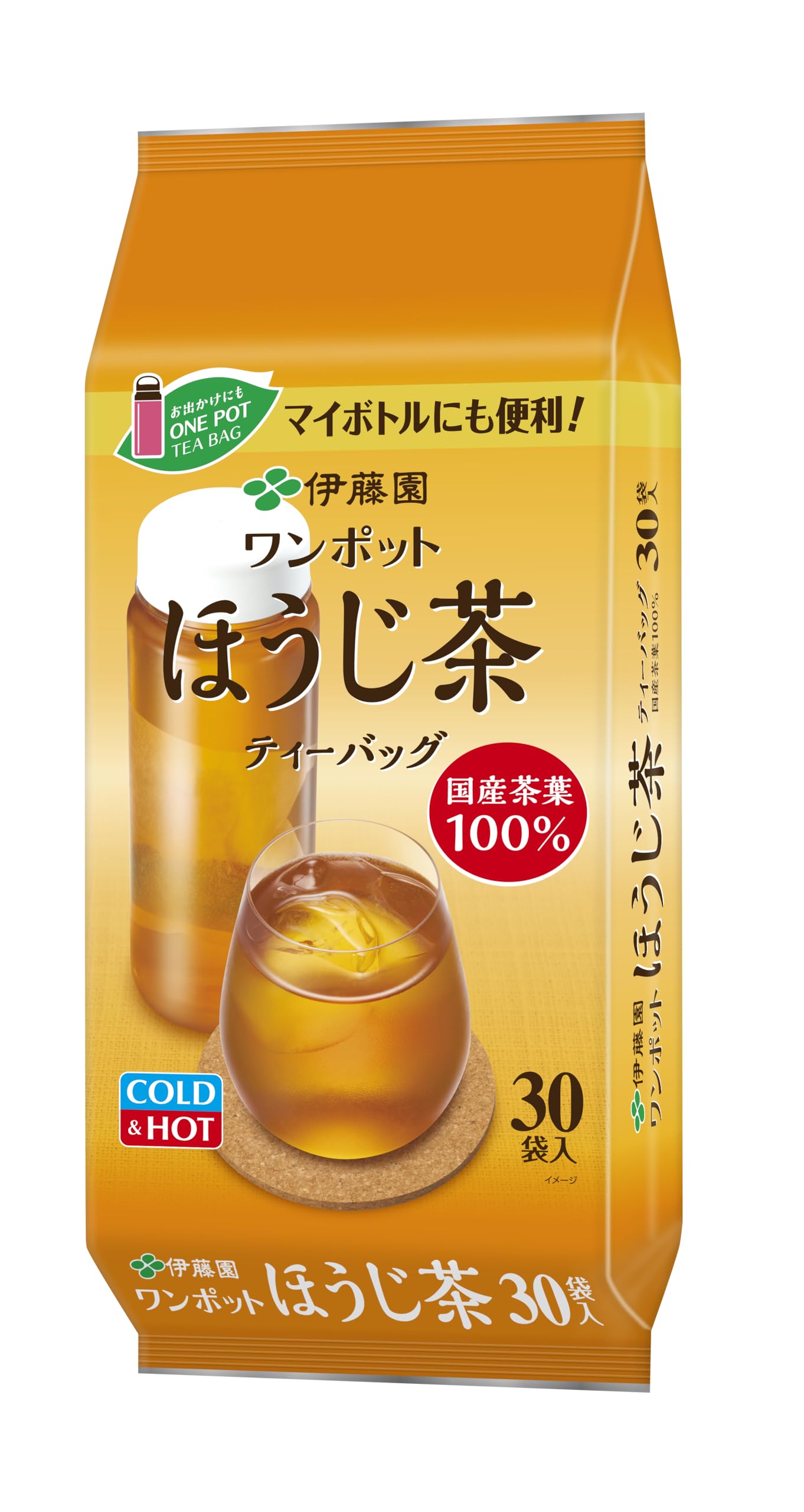 Itoen One Pot Hojicha Tea Bags x 30 made with domestically produced tea 3.5g bags, 100% leaves.