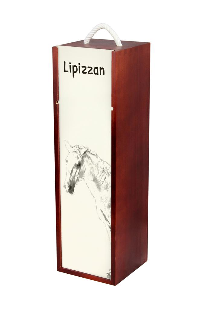 Lipizzan - Wine Box with a Horse, Alcohol Box with Graphics, Personalized Gift Box from the Art-Dog Brand