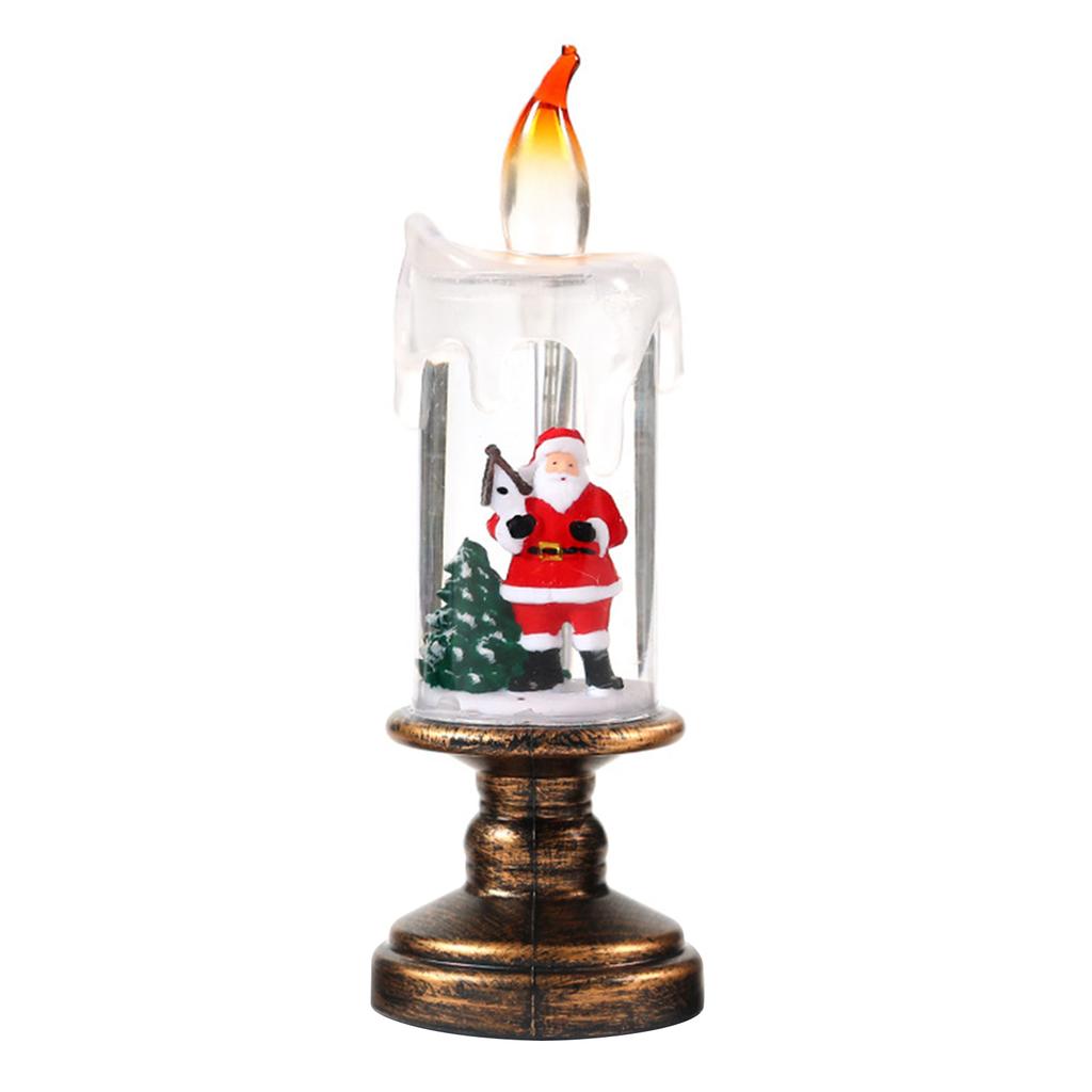 LED Flameless Candle Glitter Lamp Battery Operated Lighted Flameless Candle Candle Shaped Snow Lantern Xmas Decorations