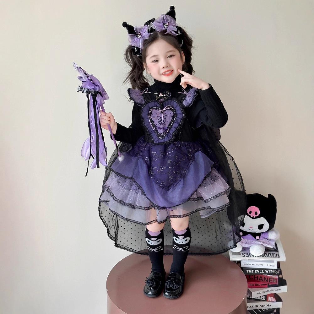 

Костюм принцессы Лолиты Куроми для девочек - Набор платья для косплея на Хэллоуин 2025 Size 120 (Height ~110cm)