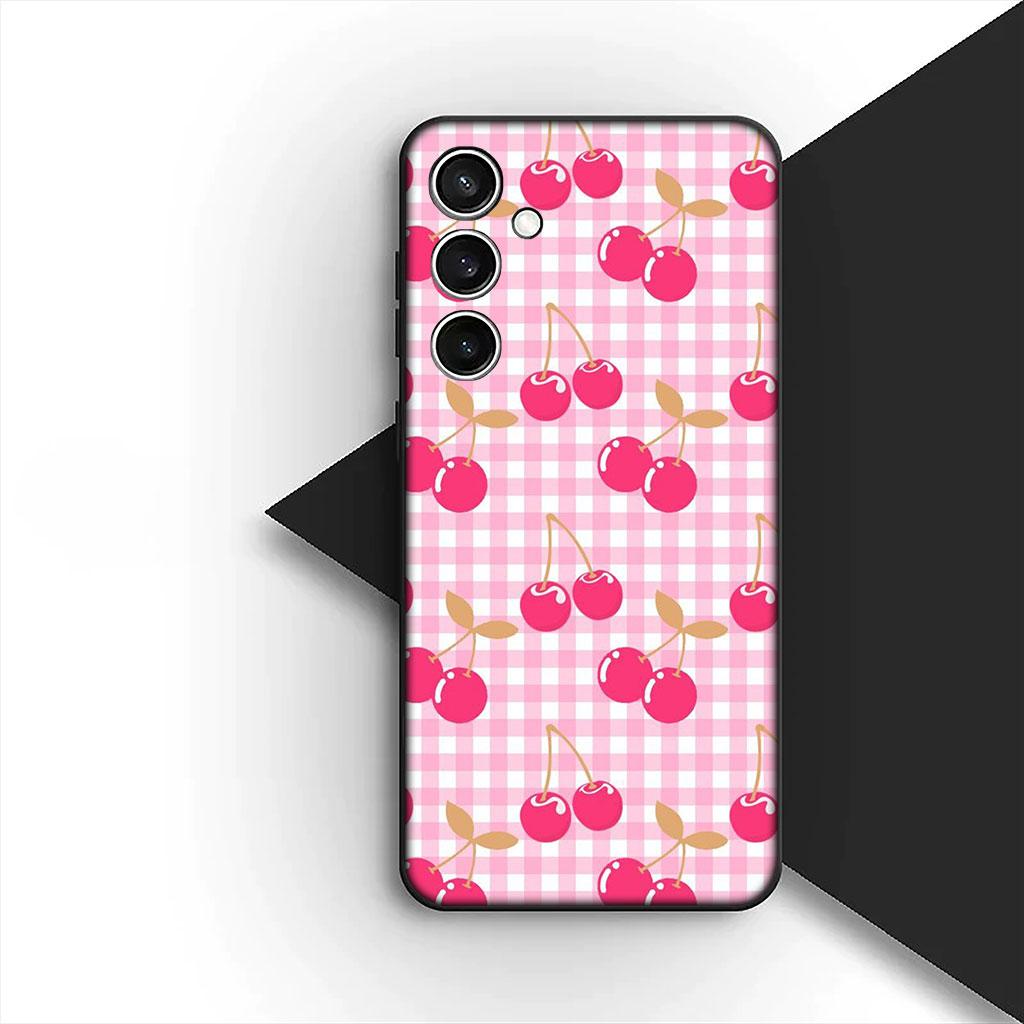 Kirsch Erdbeer Frucht Sommer Avocado Zitrone Hülle für Samsung Galaxy S25 S24 S23 FE Ultra Plus S7 Edge S25+ S23+ A56 5G Hülle