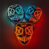 High Quality Rave Mask Decor Cosplay Purge Mask Halloween Horror Led Luminous Mask For Makeup Prom Party Cosplay Costume