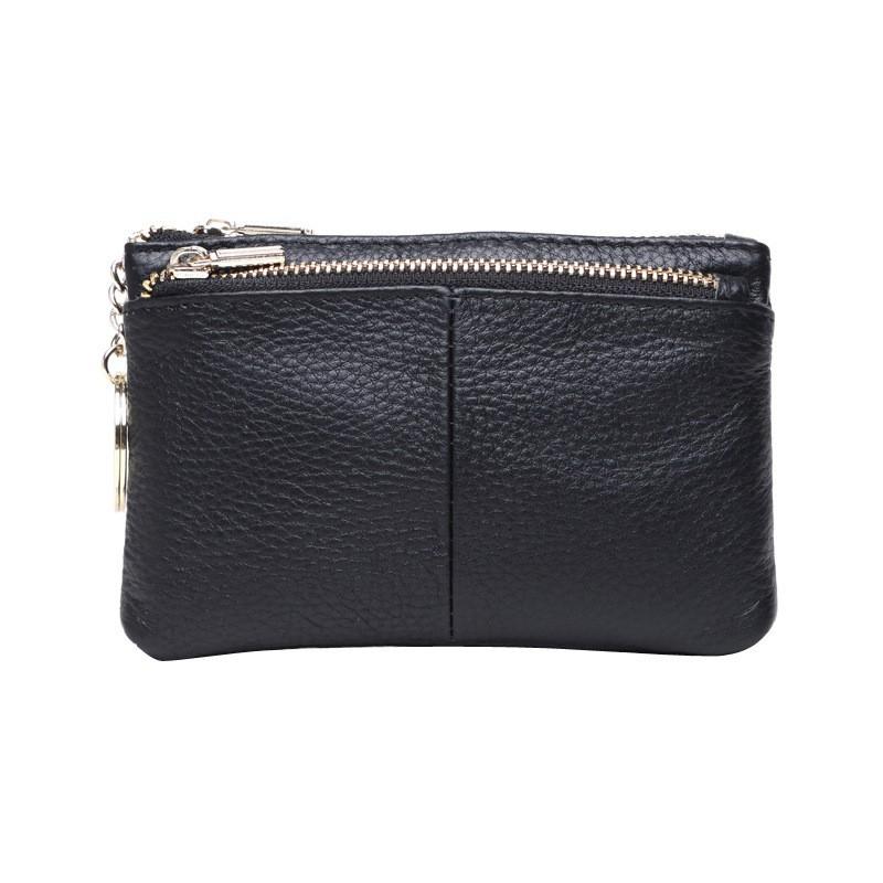 Genuine Leather Change Purse Women's Fashionable Coin Bag Cowhide Zipper Mini Wallet