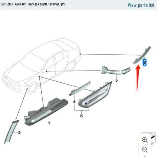 BMW 5 Series/F18LCI Rear Bumper Reflector (Part Numbers: 63147318555, 63147318556)