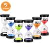 FLH 6 Pcs/Set 1/3/5/10/15/30min Sand Clock Sandglass Hourglass Timer School Kids Game Decor