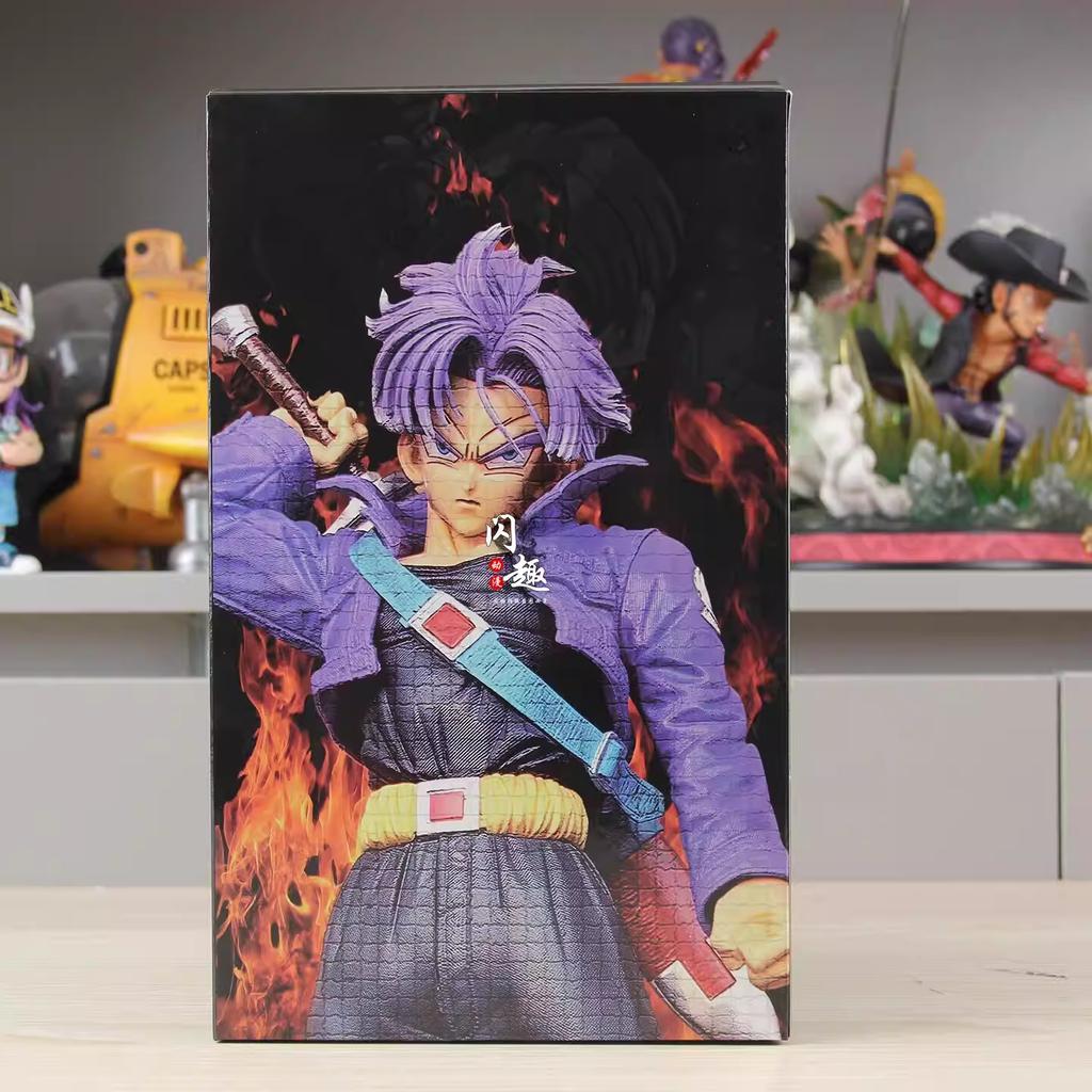 23cm Anime Dragon Ball Z Trunks with Two Heads Action Figure Toys DBZ Super Saiyan Figuras GK Statue Model Ornament Gift for Kid
