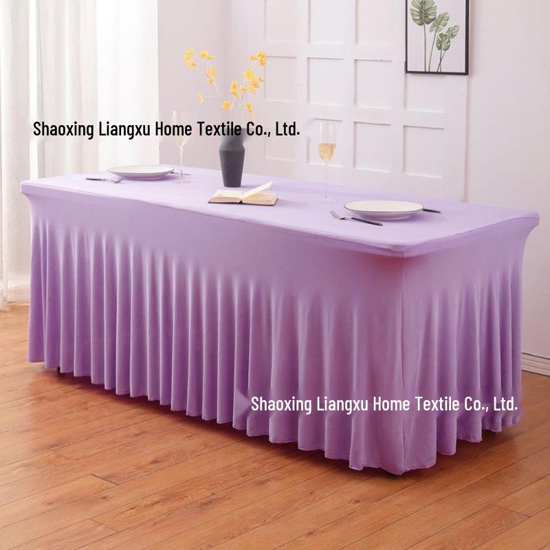 6FT Rectangular Stretch Table Cover with Jellyfish Skirt for Weddings and Banquets