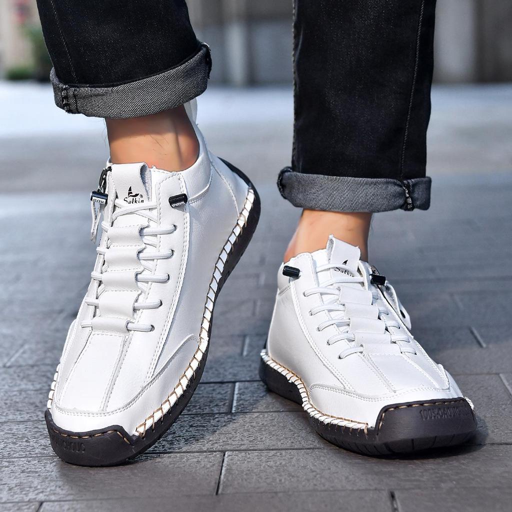 Men's Retro High-Top Casual Leather Shoes - Outdoor Style