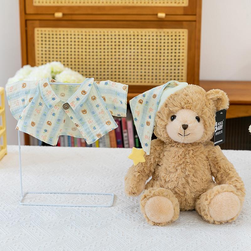Pajamas Mia Bear Plush Toy Qixi Festival Girlfriend Gift Good Night Teddy Bear Throw Pillow Bedroom Ornament