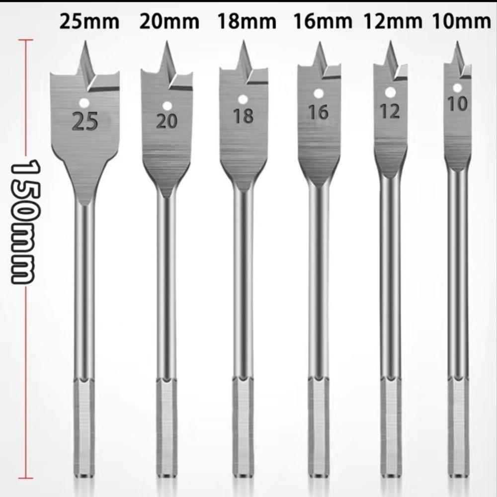 6Pcs/Set Hexagonal Handle 8mm Wood Plate Opener 10-25mm Hexagonal Shank NEW Carpenter's Bit