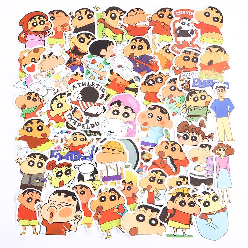 

Милые и креативные водонепроницаемые наклейки Crayon Shin-chan для чемодана, персонализированное украшение, 50 самоклеящихся листов