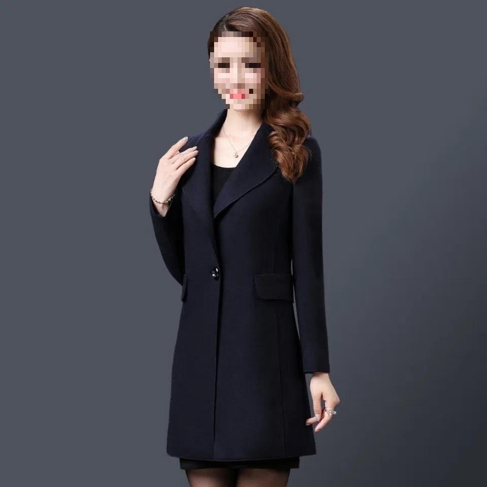 2025 Autumn/Winter Women's Mid-Length Wool Coat – Elegant Waist-Cinched Style