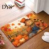 Washable Front Door Rug Halloween Pumpkin Mat, Fall Seasonal Welcome Non-slip Farmhouse Entrance for Porch Entryway Kitchen Decor Festive