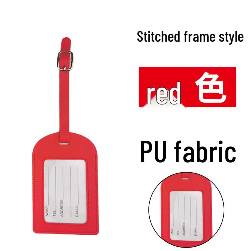 Available: Thickened PU Leather Luggage Tag - Horizontal/Vertical Flap with Pocket and Buckle, Includes Signature Paper.