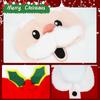 4Pcs Christmas Theme Bathroom Decoration Set w/Toilet Seat Cover Rugs Tank Cover Toilet Paper Box Cover for Xmas