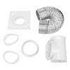 Dryer Vent Wall Plate Elbow Kit 4in 90 Degree All in One Connector Hose Set for Tight Space Secure Seal to Prevent Leaks