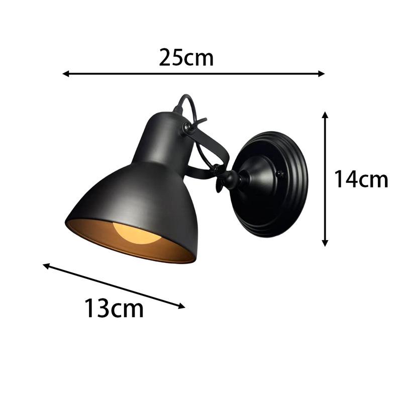 

Retro Black LED Wall Lamp - Waterproof for Indoor/Outdoor Use in Cafes, Restaurants, Bedrooms, Aisles, Bars. Standard