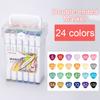 Bunter Doppelseitiger Marker Glatte Kreation Faserspitze Stiftkappe mit Farbcode Komfortabler Griff Studenten Malerei Studium