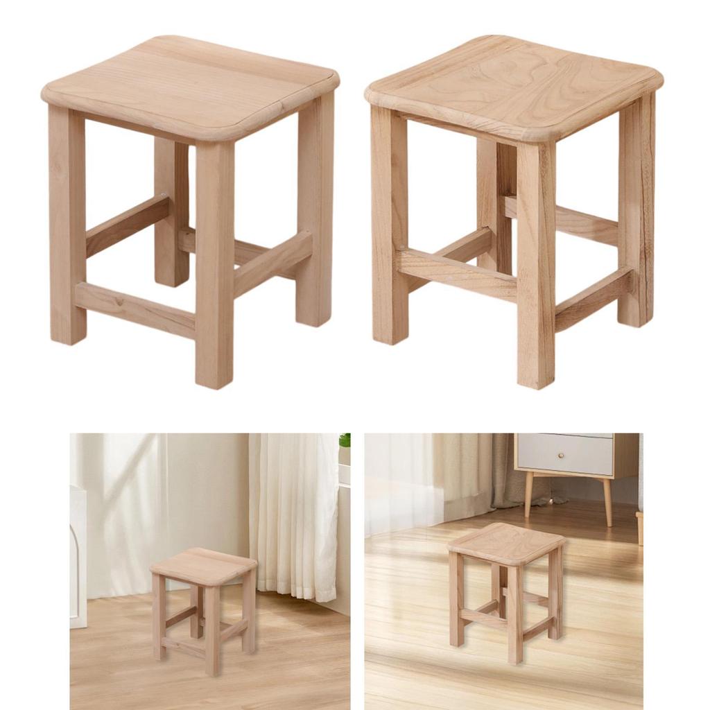 Wooden Foot Stool Change Shoe Stool Garden Plant Pot Display Stand Square Footstool for Bathroom Apartment Doorway Home Bedroom