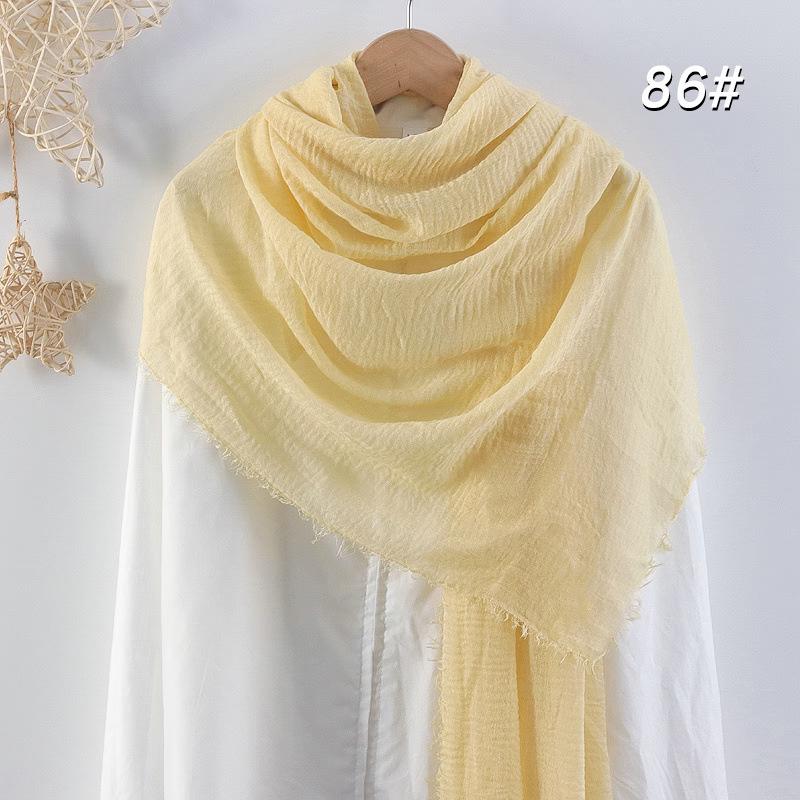 Sciarpa da donna in cotone lino seta - Per tutte le stagioni, colore unito, versatile foulard per testa e parasole