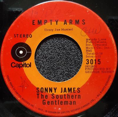7inch Record SONNY JAMES - Empty Arms / Everything Begins And  3015 Capitol Records 1971 Canada Folk Used