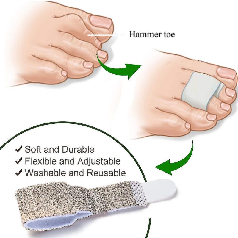 6-pack Of Hammer Toe Straighteners For Straightening Hammer Toes, Broken Toes, Crooked Toes And Overlapping Toes A