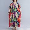 Kurzärmelige Baumwoll-Leinen Vintage Kleider für Damen Lässiges Maxi Langes Weites Sommer Strandkleid Elegante Kleidung