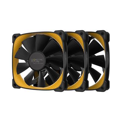 GEOMETRIC FUTURE 120mm Case Fan Squama 2505Y Trojitý balíček Průtok vzduchu 9 Lopatek ventilátoru Produkt od autorizovaného japonského distributora 91.3CFM GF-SQ-2505Y-3P