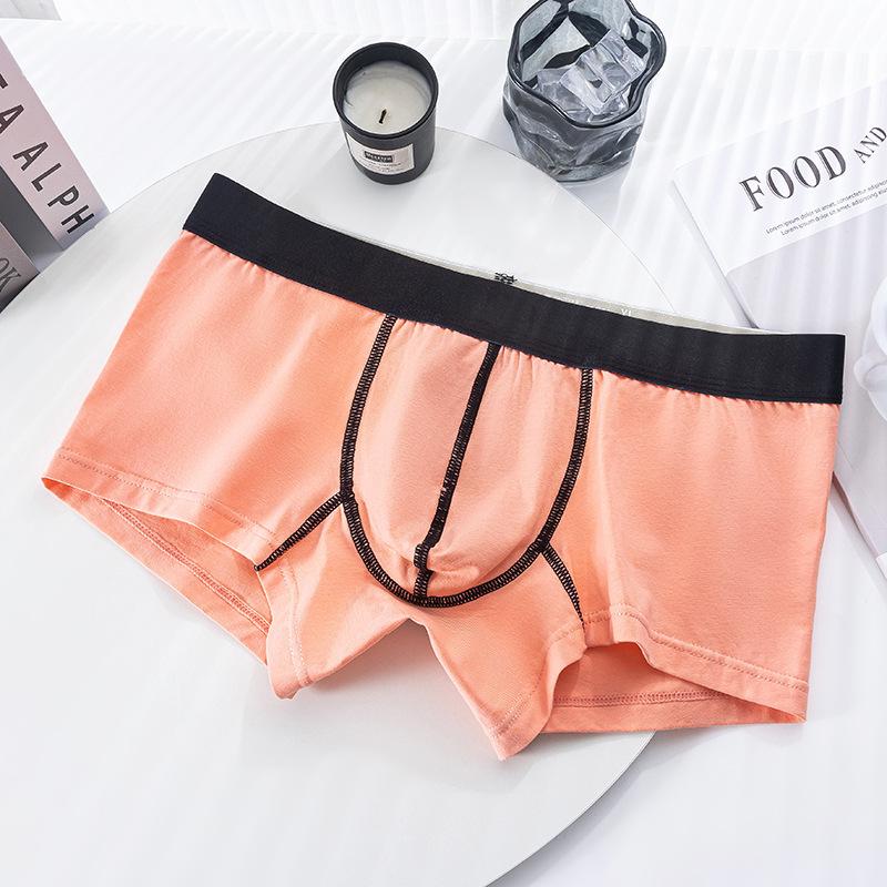 Men's Mid-Waist Breathable Cotton Boxer Briefs with Antibacterial Graphene Crotch