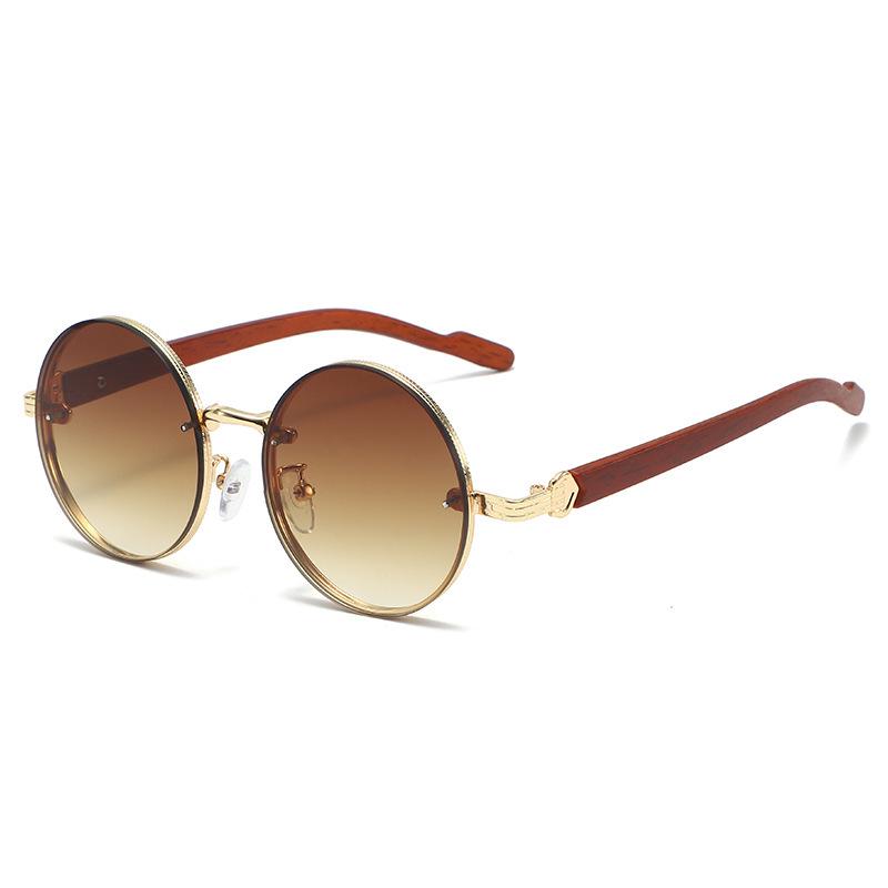 European & American Retro Round Metal Sunglasses - Versatile Punk Fashion for Trendsetters Black Frame, Black-Gray Lens