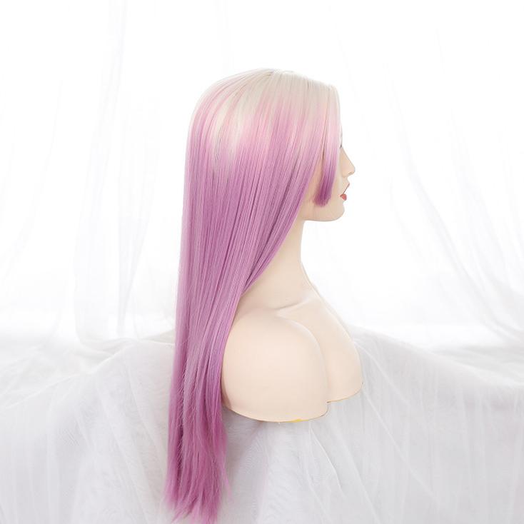 Bybrana Women Gradient Color Mid-Length Synthetic Hair Daily Wear