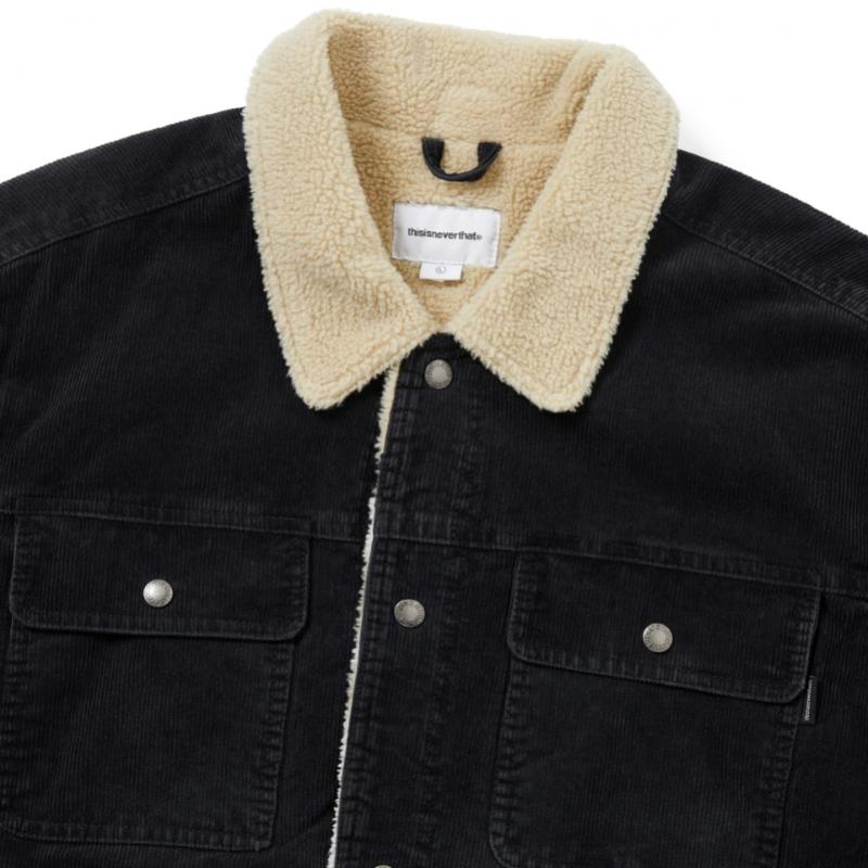 Diese Ist Niemals Das Sherpa-gefütterte Cord-Truckerjacke Schwarz