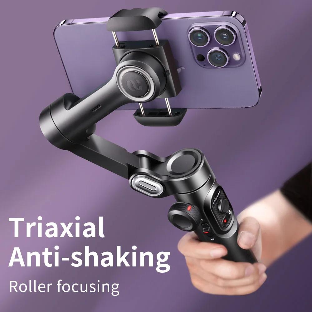 3-Axis Handheld Gimbal Stabilizer for Smartphone with Fill Light for iPhone Android Face Tracking Vlog Smart XE