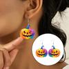 Personalized Trendy Ear Ornaments 1 Pair Halloween Earrings for Women, Colorful Pumpkin Dangle Comfortable Sensitive Skin Accessories Drop Earrings,