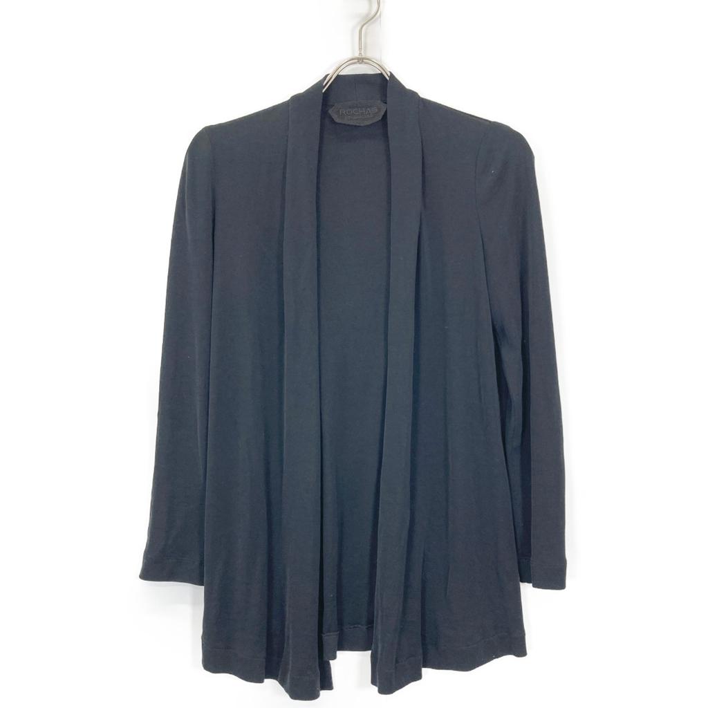 ROCHAS Black cotton high gauge knit top cardigan 0401528 tops 9 blackUsed