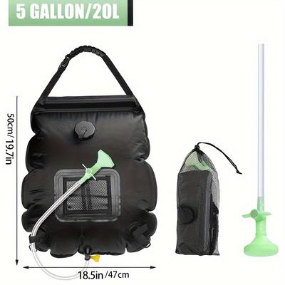 1 Stück 20L Tragbarer Solarduschbeutel-Faltbar, Wasserdicht Und Langlebiges PVC-Material-Geeignet Für Outdoor-Camping Und Wandern