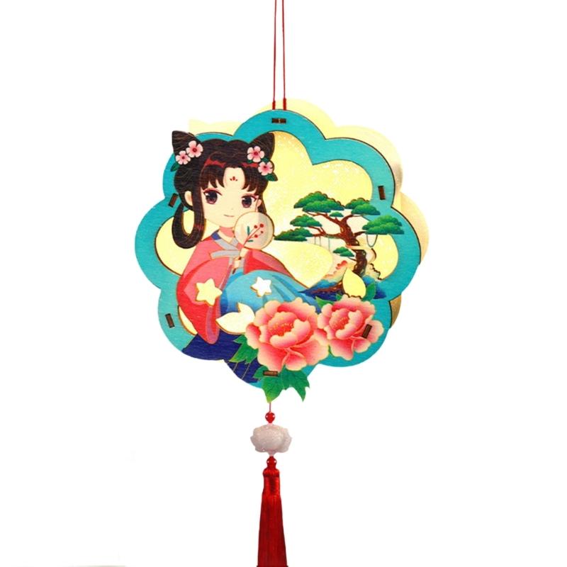 Lovely Rabbits Light Hanging Decors Portable Autumn Festival Rabbits Light Decoration for Cultural Enthusiasts
