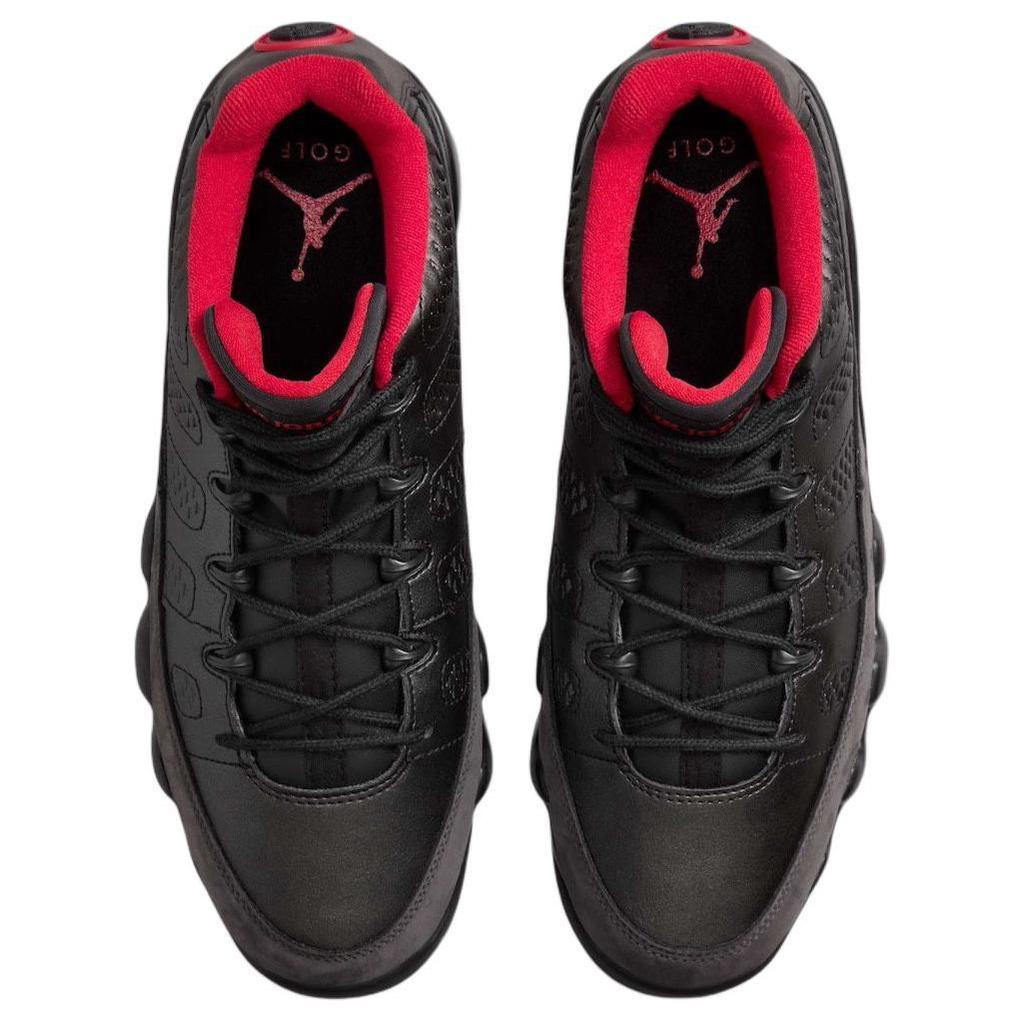 Air Jordan 9 Low Golf Charcoal Men Sneakers Black Dark-Charcoal True-Red FJ5934-002