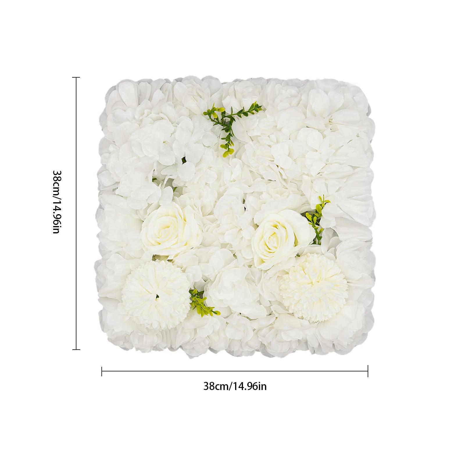 

12Pcs Artificial Flower Wall Panel 3D Flower Wall Backdrop Silk Rose Floral Decorative Faux Flower Wall Background for Wedding білий