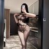 Women Sexy Hollow Mesh Tight Open Crotch Bodysuit Intimate Lingerie