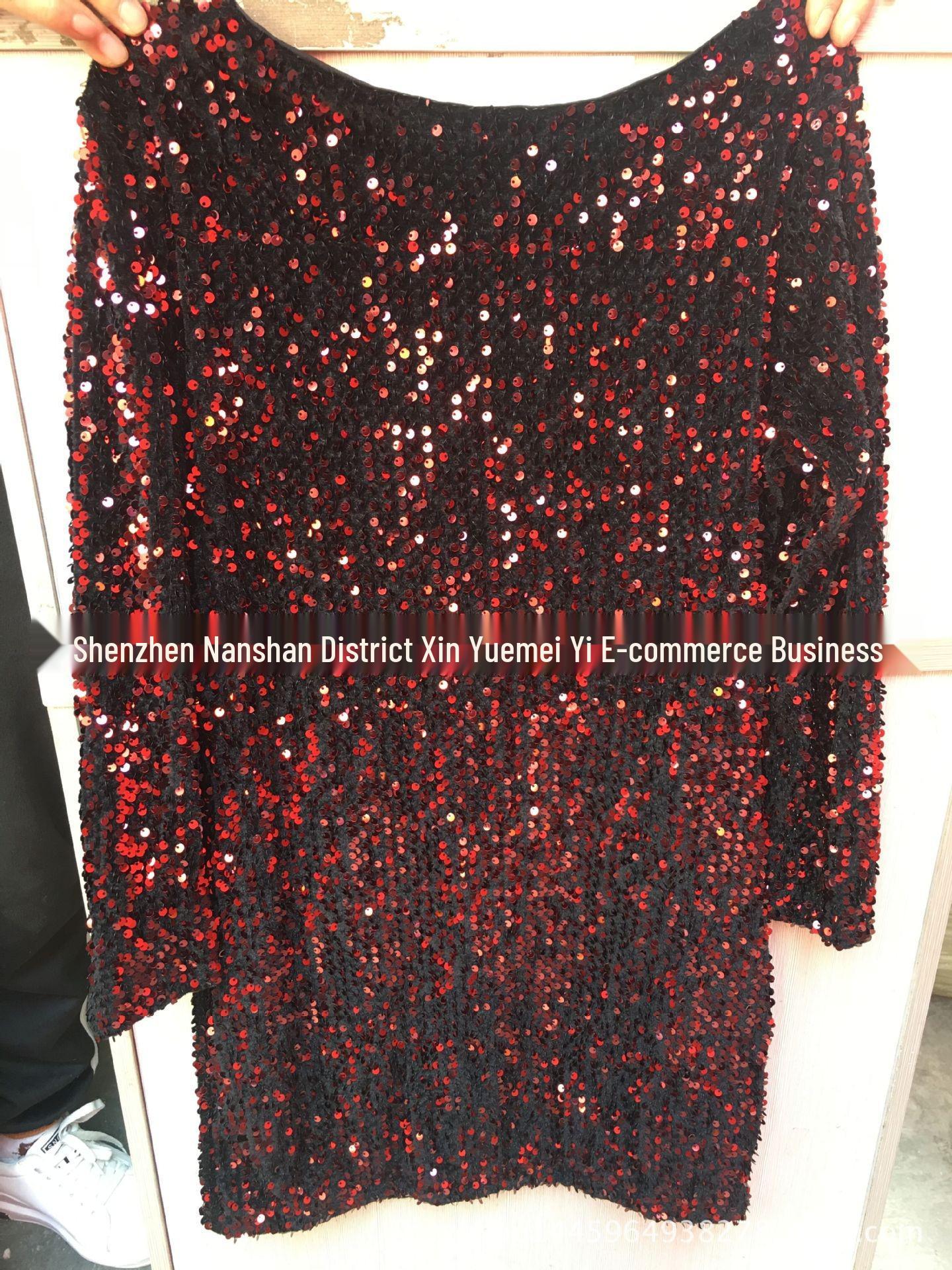 

Платье-карандаш с двусторонними пайетками - 5 цветов и размеров, Осенняя коллекция 2023 M