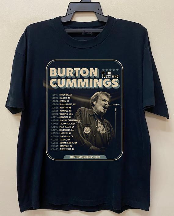 Burton Cummings And His Band On Tour 2025 T Shirt Full Size S5XL ET435 Unisex T-Shirt S