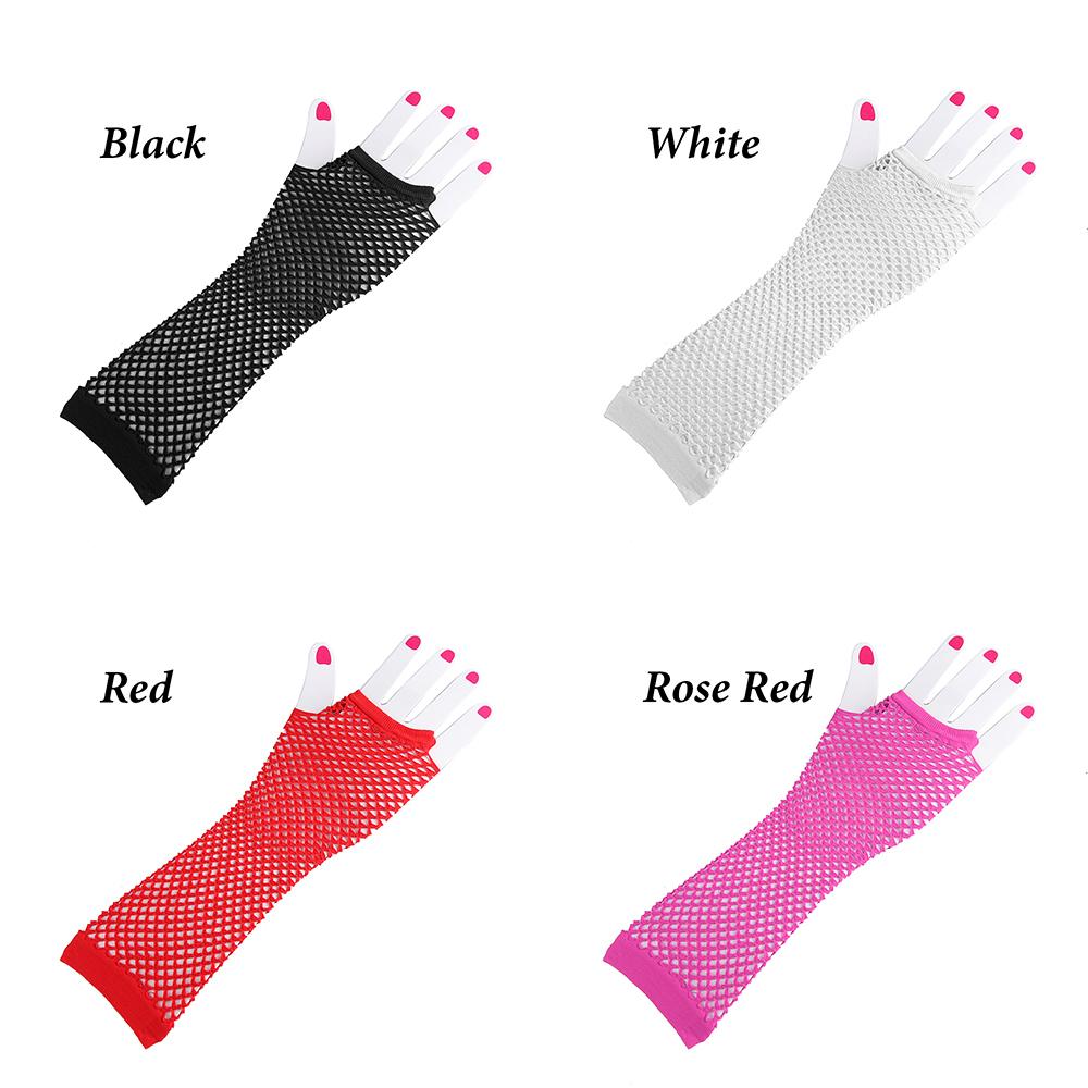 Fashion Costume Punk Hollow Out Mesh Fishnet Gloves Mittens Fingerless