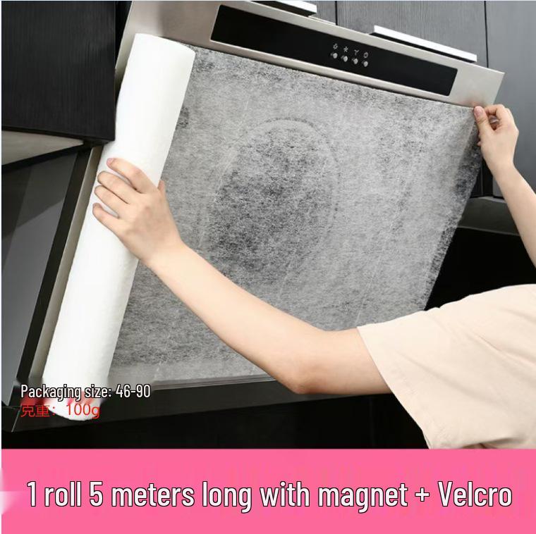 Japan High-Temperature Resistant Kitchen Filter: Oil Absorbing Cotton Mesh, Anti-Smoke, Flame Retardant Protective Oil Sticker