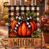 Decorative Pieces for Front Wall Stacked Pumpkin Garden Flag, Burlap Look Fall Outdoor Decor, Accents Indoor Double Sided Holiday Yard Banner,