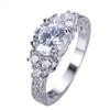 Crystal Zircon Ring 8 Hearts 8 Arrows Engagement Jewelry for Women Elegant European American Wedding Band