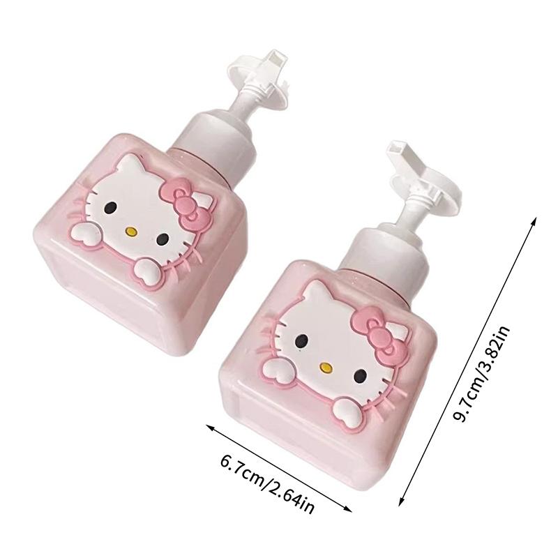 Sanrio Cute Empty Bottle Anime Hello Kitty Large Capacity Bottle Refillable Lotion Hand Soap Bottle Shampoo Shower Gel Bottle