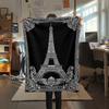 Paris Eiffel Tower Print Flannel Blanket, High quality Comfortable for All Seasons, Home Decor, Warmth and Comfort, Perfect for Christmas Gifts86