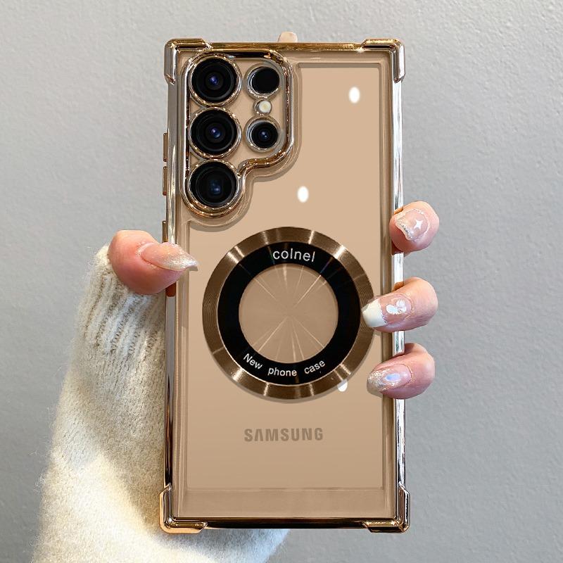 Luxury For Magsafe Plating Clear Case For Samsung Galaxy S26 S25 S24 S23 Ultra S22 Plus S21FE A36 A35 A55 A54 A53 Magnetic Cover