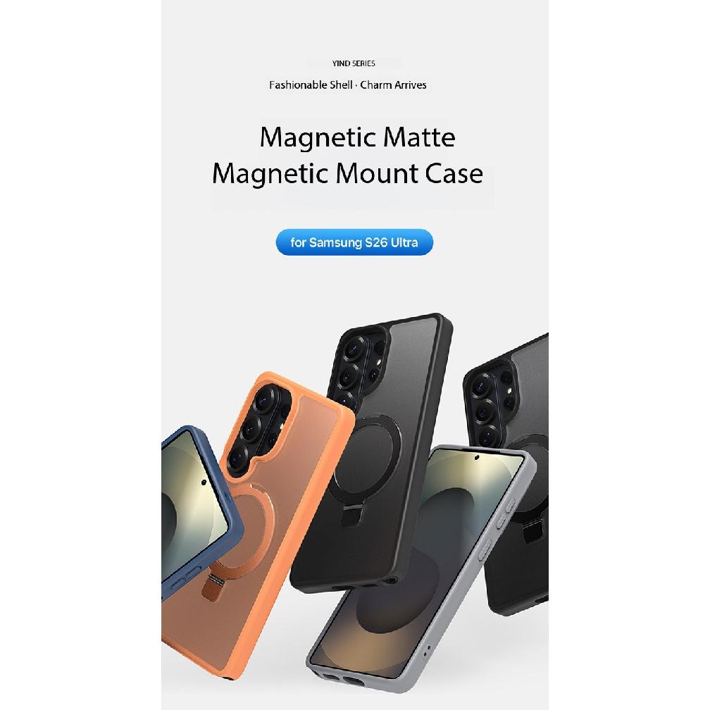 Magnetic Stand Phone Case Suitable for Samsung S26Ultra, Anti-drop Protective Cover with Matte Skin Feel, S25Fe Soft Case